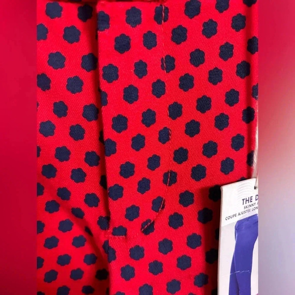 Old Navy Diva Pants Red Navy Floral Dots New NWT Size 8 Skinny Ankle Stretch - Picture 9 of 9
